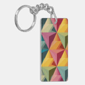 Bold Geometric Triangle Pattern  キーホルダー (正面左)
