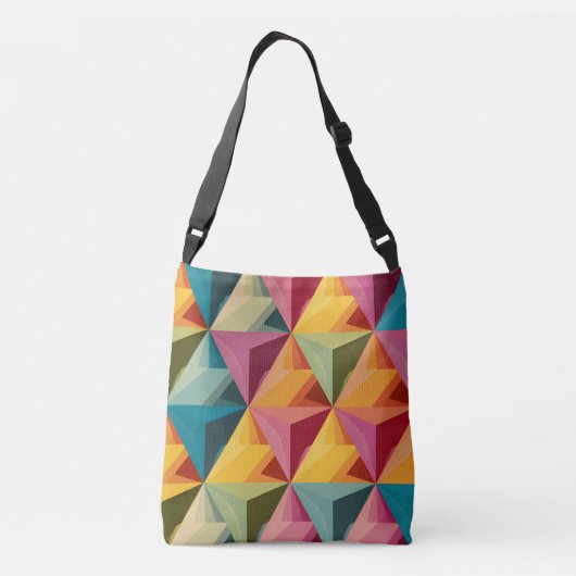 Bold Geometric Triangle Pattern クロスボディバッグ (裏面)
