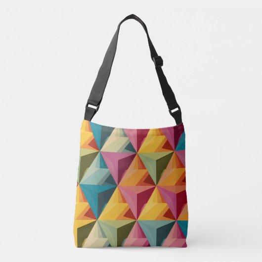 Bold Geometric Triangle Pattern  クロスボディバッグ (正面)