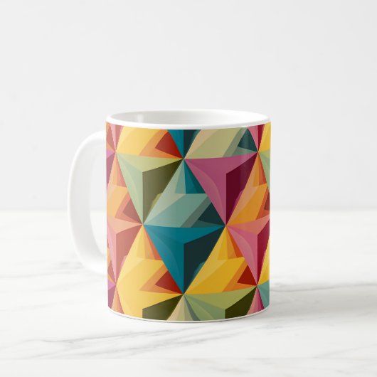 Bold Geometric Triangle Pattern  コーヒーマグカップ (正面左)