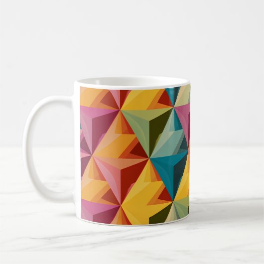 Bold Geometric Triangle Pattern  コーヒーマグカップ (左)