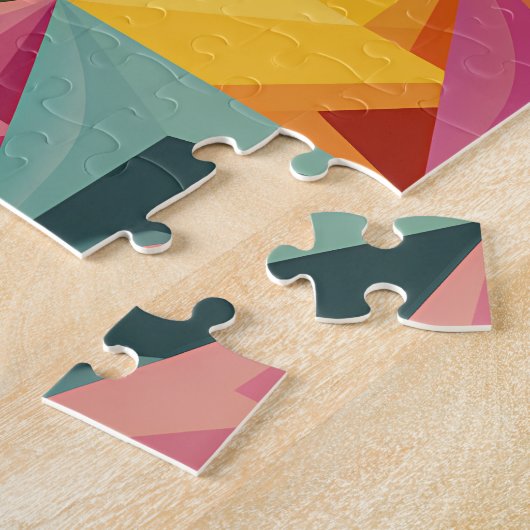 Bold Geometric Triangle Pattern ジグソーパズル (側面)