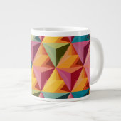 Bold Geometric Triangle Pattern ジャンボコーヒーマグカップ (正面右)