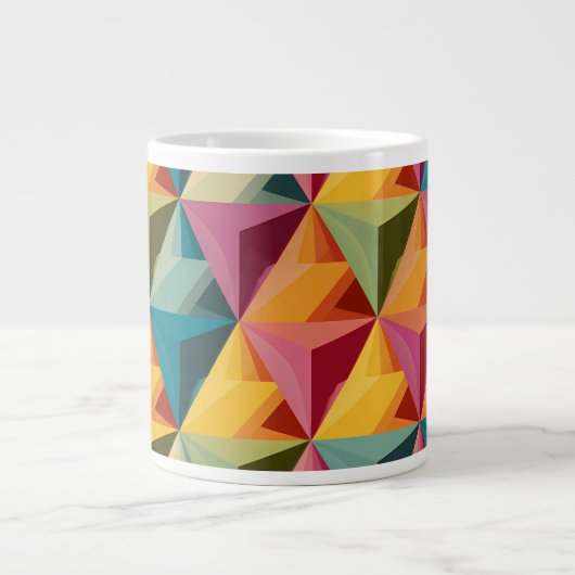 Bold Geometric Triangle Pattern ジャンボコーヒーマグカップ (正面)