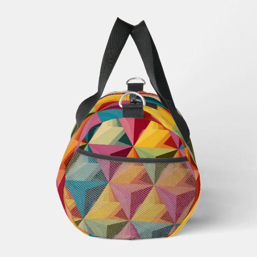 Bold Geometric Triangle Pattern  ダッフルバッグ (右)