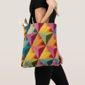 Bold Geometric Triangle Pattern トートバッグ (クローズアップ)