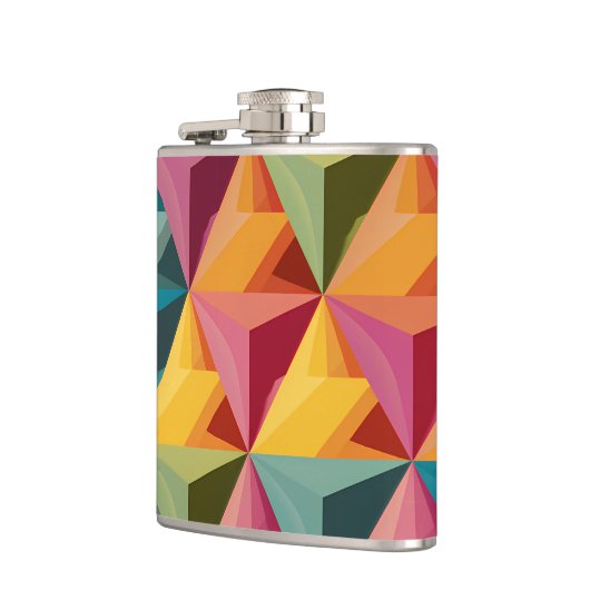 Bold Geometric Triangle Pattern  フラスク (左)