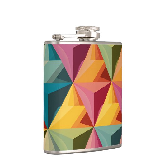Bold Geometric Triangle Pattern  フラスク (右)