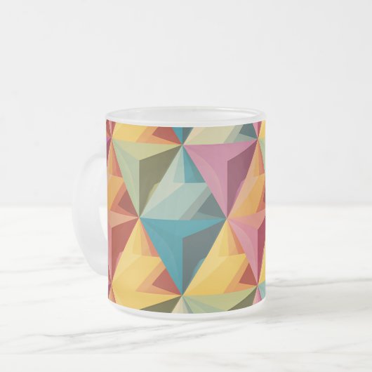 Bold Geometric Triangle Pattern  フロストグラスマグカップ (正面左)