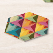Bold Geometric Triangle Pattern  ペーパーコースター (アングル)