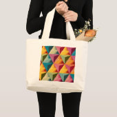 Bold Geometric Triangle Pattern  ラージトートバッグ (正面(商品))