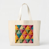 Bold Geometric Triangle Pattern  ラージトートバッグ (正面)
