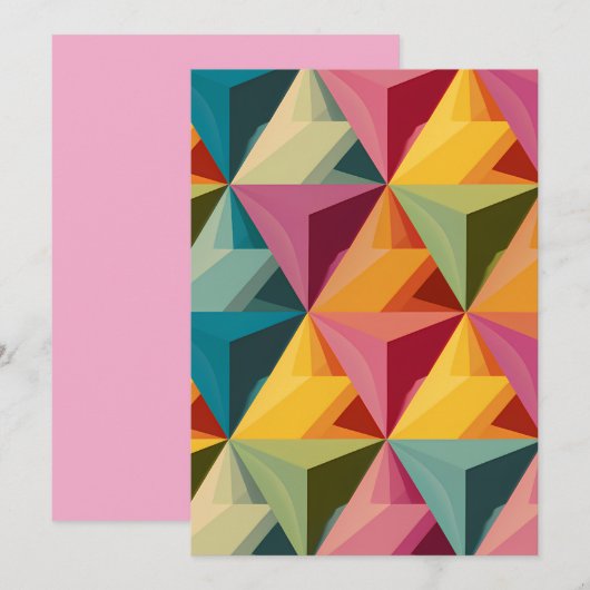 Bold Geometric Triangle Pattern  招待状 (正面/裏面)
