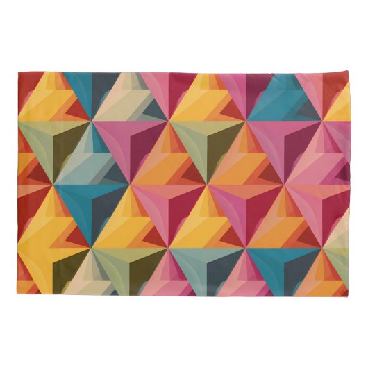 Bold Geometric Triangle Pattern 枕カバー (裏面)