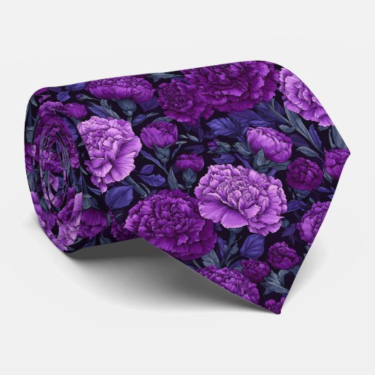 Bold Gift  For Boyfriend Carnation Floral ネクタイ (ロール)