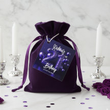 Bold Glam Purple Metallic Striped 21st Birthday