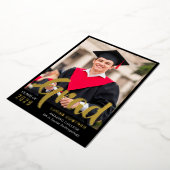 Bold Gold Graduation Announcement & Party Invite 箔招待状 (回転した状態)