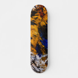 Bold Gold Navy Grunge Abstract Skateboard スケートボード