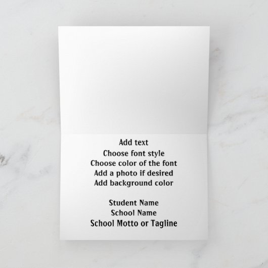 Bold Grad Cap Class of 2026 Graduation カード (内部)