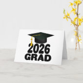 Bold Grad Cap Class of 2026 Graduation カード (黄色い花)