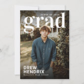 Bold Grad PhotoPop Graduation Announcement 案内状 (正面)