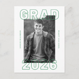 Bold Graduation Photo Card | Announcement Postcard ポストカード