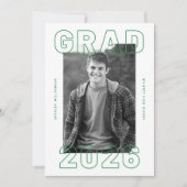 Bold Graduation Photo Card | Custom Announcement 招待状 (正面)
