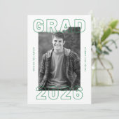 Bold Graduation Photo Card | Custom Announcement 招待状 (スタンド正面)