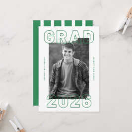 Bold Graduation Photo Card | Custom Announcement 招待状