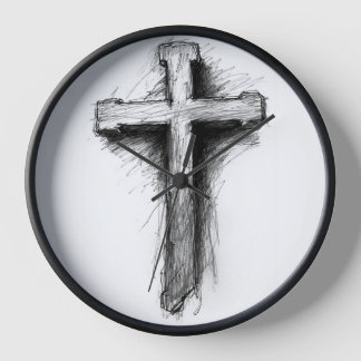 Bold, Graphic Christian Cross Wall Clock 壁時計