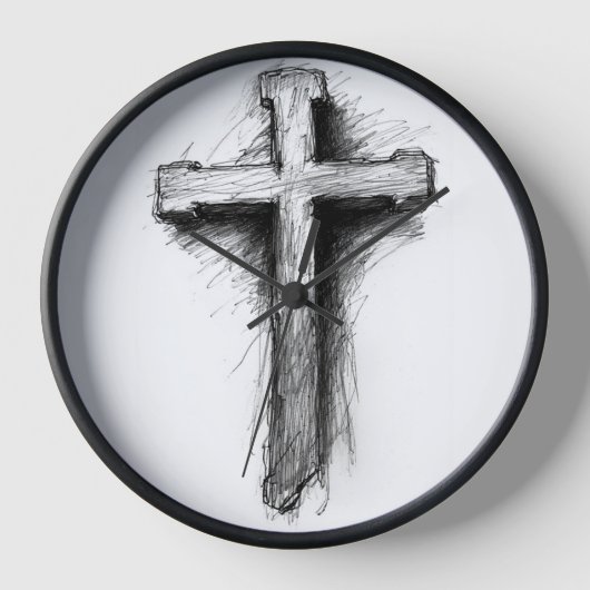 Bold, Graphic Christian Cross Wall Clock 壁時計 (正面)