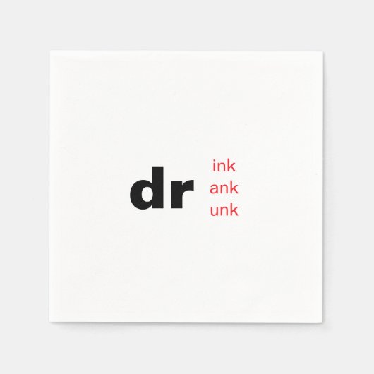 Bold Graphic Drink Drank Drunk End Choice Cocktail スタンダードカクテルナプキン (正面)