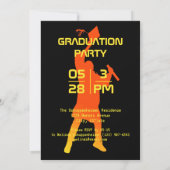 Bold Graphic Orange Black Graduation Party Photo 招待状 (裏面)