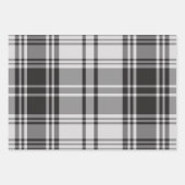 Bold Gray Plaid Modern Minimalist Gift ラッピングペーパーシート (正面3)