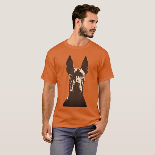 Bold Great Dane Dog Black and Orange Dog Tシャツ (正面フル)