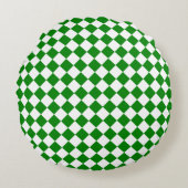 Bold Green and White Chevron Pattern 16" ラウンドクッション (正面)