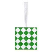 Bold Green and White Chevron Pattern Classic キューブオーナメント (右)