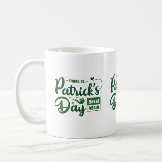 Bold Green Irish Quote St Patrick’s Mug コーヒーマグカップ (左)
