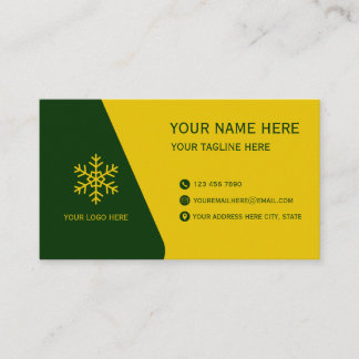 Bold Green Yellow Modern Business Card 名刺
