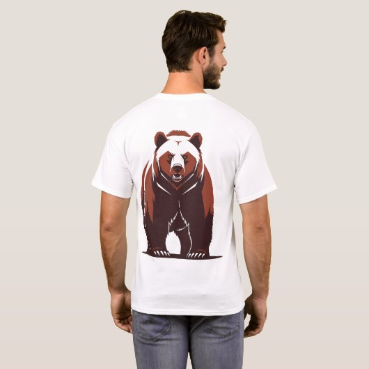 Bold Grizzly Bear T-Shirt Tシャツ (裏面フル)