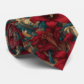 Bold Groomsmen Lilies Floral ネクタイ (ロール)