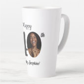 Bold Happy 40th Birthday Photo カフェラテマグ (右アングル)