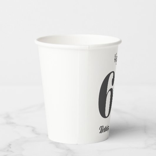 Bold Happy 60th Birthday Photo 紙コップ (右)