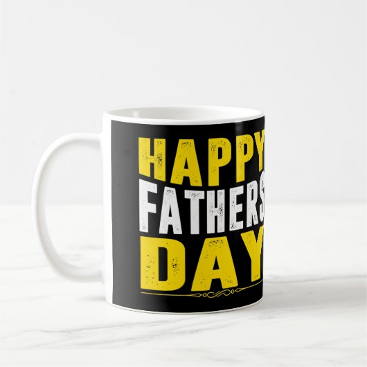 Bold Happy Father's Day Typographic Coffee Mug コーヒーマグカップ (左)