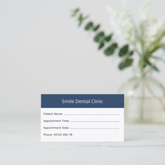 Bold Header Dental Appointment Card 予約カード (スタンド正面)