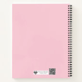 Bold Heart on Blush Stripes ノートブック (裏面)