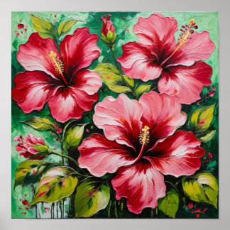 Bold Hibiscus Bloom – Tropical Floral ポスター