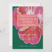 Bold Hibiscus Tropical Wedding  招待状 (正面)