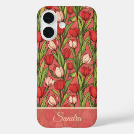 Bold Holiday Gift Tulip Floral Custom iPhone 16ケース