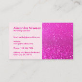 Bold Hot Pink Glitter Aesthetic 名刺 (裏面)